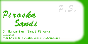 piroska sandi business card